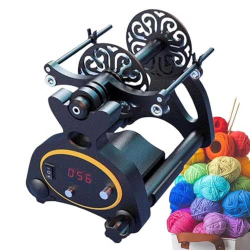 JMOUZHG Automatische Garnwickelmaschine, elektrisches Spinnrad für Garn, Garnwolle, Kugelwickler mit Display und Fußschalter, stufenlose Geschwindigkeit (D) von JMOUZHG