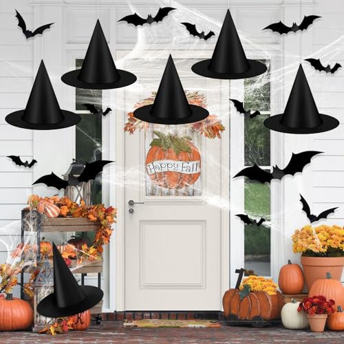 JMUQ Halloween-Hexenhüte, hängende Hexenhüte, Hexenhüte, Großpack-Kostüm-Zubehör, Dekorationen, Zaubererhüte für Halloween-Dekorationen, Innen- und Außenbereich, Hofdekoration, Partyzubehör, 6 Stück JMUQ Halloween-Hexenhüte, hängende Hexenhüte, Hexenhüte, Großpack-Kostüm-Zubehör, Dekorationen, Zaubererhüte für Halloween-Dekorationen, Innen- und Außenbereich, Hofdekoration, Partyzubehör, 6 Stück von JMUQ