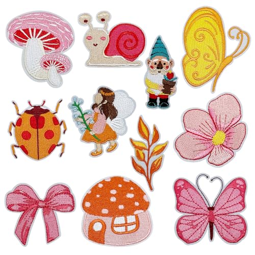 JMZLLRX 11 Stück Applikationen Patches zum Aufbügeln, Schnecke Schmetterling Pilz Flicken Patches Sticker für Hosen Hüte Rucksäcke Nähen Applique DIY Zubehör JMZLLRX 11 Stück Applikationen Patches zum Aufbügeln, Schnecke Schmetterling Pilz Flicken Patches Sticker für Hosen Hüte Rucksäcke Nähen Applique DIY Zubehör von JMZLLRX