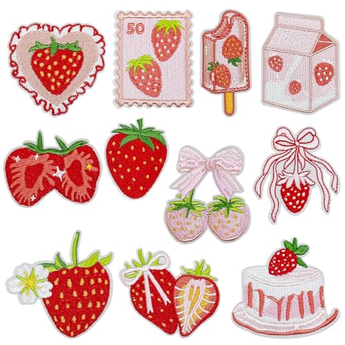 JMZLLRX 11 Stück Erdbeeren Patches zum Aufbügeln, Flicken Patches Applikationen zum Aufnähen Bügelaufkleber für Reparatur, Kleidung, Jacken, Taschen JMZLLRX 11 Stück Erdbeeren Patches zum Aufbügeln, Flicken Patches Applikationen zum Aufnähen Bügelaufkleber für Reparatur, Kleidung, Jacken, Taschen von JMZLLRX