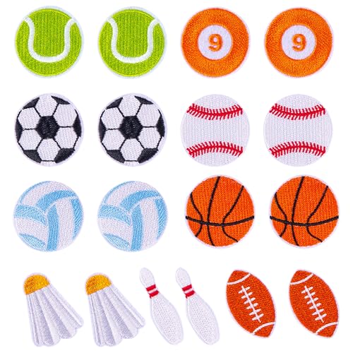 JMZLLRX 18 Stück Sport Stickerei Patches, Kugel Flicken zum Aufbügeln, Fußball Flicken Patches für Reparatur, Kleidung, Jacken, Taschen JMZLLRX 18 Stück Sport Stickerei Patches, Kugel Flicken zum Aufbügeln, Fußball Flicken Patches für Reparatur, Kleidung, Jacken, Taschen von JMZLLRX