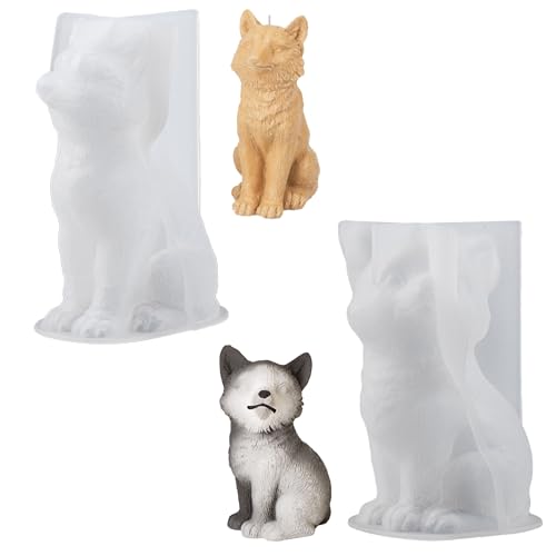 JMZLLRX Silikonformen Epoxidharz, 2 Stück Epoxid Harzformen aus Tierharz, Fuchs Resin Silikonformen für Epoxidharz, Schrankdekoration, DIY Schlüsselanhänger JMZLLRX Silikonformen Epoxidharz, 2 Stück Epoxid Harzformen aus Tierharz, Fuchs Resin Silikonformen für Epoxidharz, Schrankdekoration, DIY Schlüsselanhänger von JMZLLRX