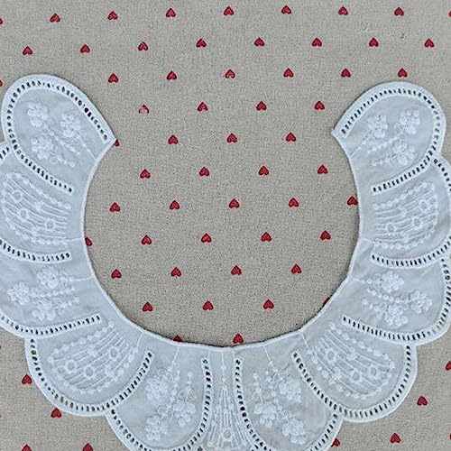 Gestickter Spitzenausschnitt, 1Pair White Cotton Lace Fabric Applique Embroidery Collar Neckline Craft Sewing Guipure Headwear Clothing Accessories (Color : White 9, Size : As shown) von JMtrCVpL