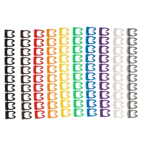 JNHGSHUAISDF Labels Kabeletiketten 100 Stück Nummernröhrendrucker Der Drahtkennzeichner Elektrische Tags Identifikation Kunststoffkabelmarkierung(Assorted Color1.2x1c) von JNHGSHUAISDF