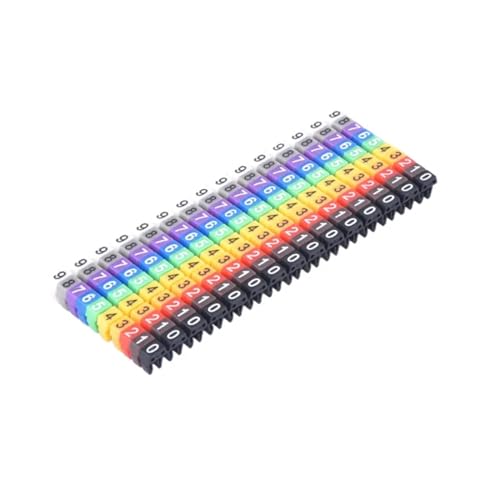 Labels Kabeletiketten, 100/150 Stück, Kabelmarkierer, bunt, C-Typ, Markierungsnummer, Etikett for 2 – 10 mm Kabel, Markierungsetikett, Etikett, Netzwerkkabel (für Cat5e)(M-0(1.5mm)150pcs) von JNHGSHUAISDF