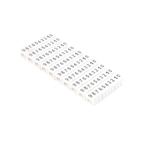 Labels Kabeletiketten, 100/150 Stück, Kabelmarkierer, bunt, C-Typ, Markierungsnummer, Etikett for 2 – 10 mm Kabel, Markierungsetikett, Etikett, Netzwerkkabel (für Cat5e)(White-m-2(4.0mm)) von JNHGSHUAISDF