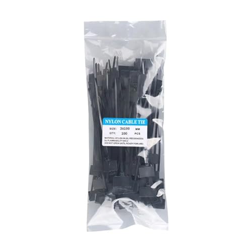 Labels Kabeletiketten, 100 Stück, bunte Kabelbinder aus Nylon, Etikettenband aus Kunststoff, einfache Markierung von Etiketten, selbstsichernde Kabelbinder, Maschendrahtmarkierungswerkzeuge(Black) von JNHGSHUAISDF