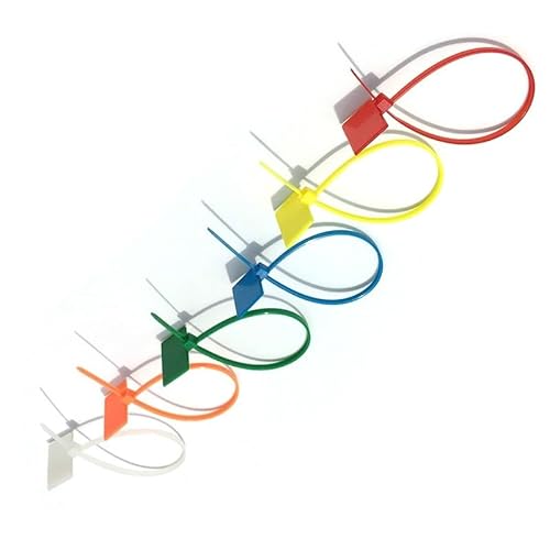 Labels Kabeletiketten, 50 Stück, Easy Mark, 4 x 150 mm, Nylon-Kabelbinder, Etiketten, Kunststoff-Klettbänder, Markierungen, Kabeletiketten, selbstsichernde Kabelbinder(Multicolor) von JNHGSHUAISDF