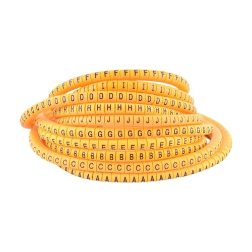 Labels Kabeletiketten EC-0 EC-1 EC-2 EC-3 520 Stück gelbe Kabelmarkierungen Buchstaben 4 mm² A bis ZX for Drahtdurchmesser (Kabelmarkierung gelb)(Ec-0(520pcs) yellow) von JNHGSHUAISDF