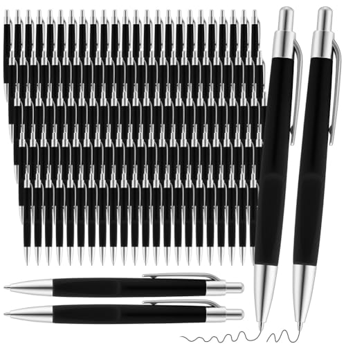 JNJOOD 100 Stück Einziehbare Kugelschreiber Schwarze Tinte Lose Druckstifte 0,7 mm Mittlere Spitze Abstriche Stifte Set für Schule, Büro von JNJOOD