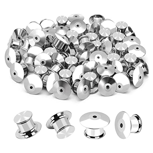 JNJOOD 100 Stück Verriegelungsschnalle für Sicherungsstifte, Rückseite des Verriegelungsstifts, verwendet, um die Rückseite des Metallstifts zu verriegeln, Brosche mit emaillierter Anstecknadel von JNJOOD