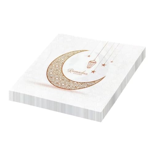 JNJOOD 120 Stück Ramadan-Servietten, Tischservietten, Papier, Einweg, Sicher, Duftfrei, Weich, Mundwischtücher von JNJOOD