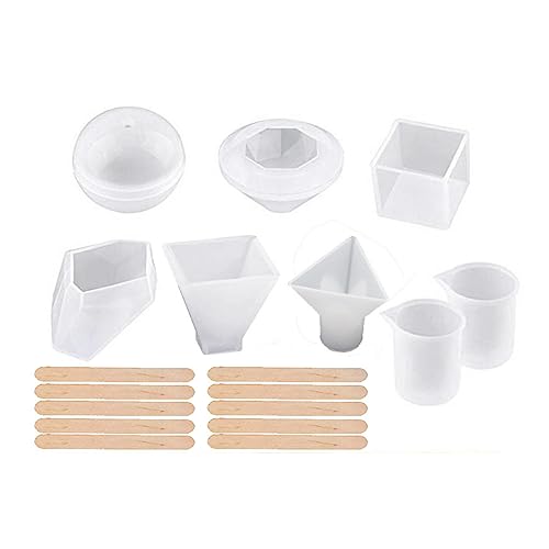 JNJOOD 18-Teilige Silikon-Epoxidharz-Formen, Harzformen, Silikon-Set, Bündel, Quadratischer Untersetzer, Pyramide, Kerzenhalter, JNJOOD 18-Teilige Silikon-Epoxidharz-Formen, Harzformen, Silikon-Set, Bündel, Quadratischer Untersetzer, Pyramide, Kerzenhalter, von JNJOOD