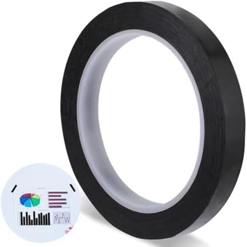 JNJOOD 217 Fuß Band für Whiteboard Blau 1/2 Zoll Grafikband Grafikband Selbstklebendes Klebeband für Künstler Gitter Schwarz von JNJOOD
