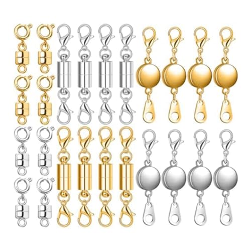 JNJOOD 24 Magnetverschlüsse für Halsketten in 3 Stilen, magnetischer Verschluss, Verlängerung für Verschluss, zur Herstellung von langlebigem und benutzerfreundlichem Schmuck JNJOOD 24 Magnetverschlüsse für Halsketten in 3 Stilen, magnetischer Verschluss, Verlängerung für Verschluss, zur Herstellung von langlebigem und benutzerfreundlichem Schmuck von JNJOOD
