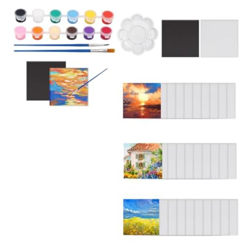 JNJOOD 30 Stück 2,6 Zoll Mini Magnetische Leinwandplatte, Leinwand für magnetische Malerei mit quadratischem Malset JNJOOD 30 Stück 2,6 Zoll Mini Magnetische Leinwandplatte, Leinwand für magnetische Malerei mit quadratischem Malset von JNJOOD