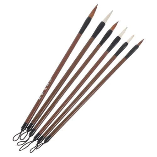 JNJOOD 6 Stück Kalligraphie-Pinsel Kanji Pinsel für chinesisches Schreiben Pinsel für Tinte Pinsel für Malerei Pinsel zum Zeichnen von JNJOOD