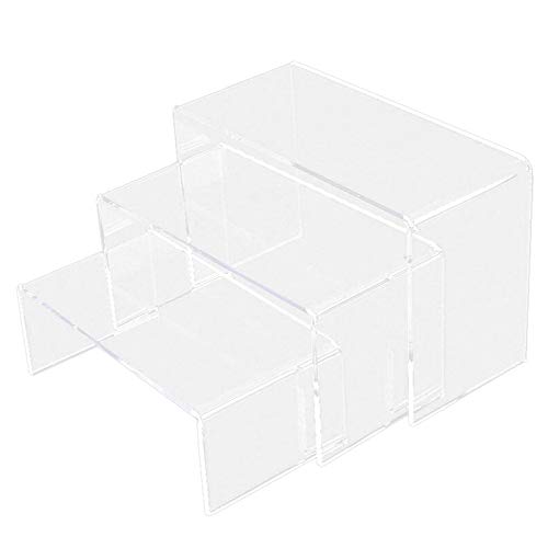 JNJOOD Ausstellungsständer mit 3 Ebenen aus transparentem Acryl Ständer Vitrine Schmuck Kosmetik Sammlung Make-up Display Display für Aufbewahrung von JNJOOD