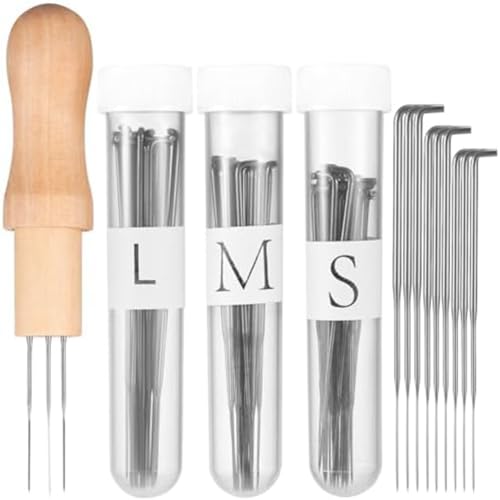 JNJOOD Filznadel-Set mit Wolle, Filz-Werkzeug-Set, Filz-Zubehör mit Filzset, 3 Größen von Filzen für Anfänger von JNJOOD