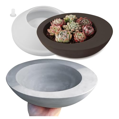 JNJOOD Große runde Behälterform, Zementform aus Kunstharz zur Aufbewahrung von unregelmäßigen Schüsseln aus Silikon, Epoxidharz DIY von JNJOOD