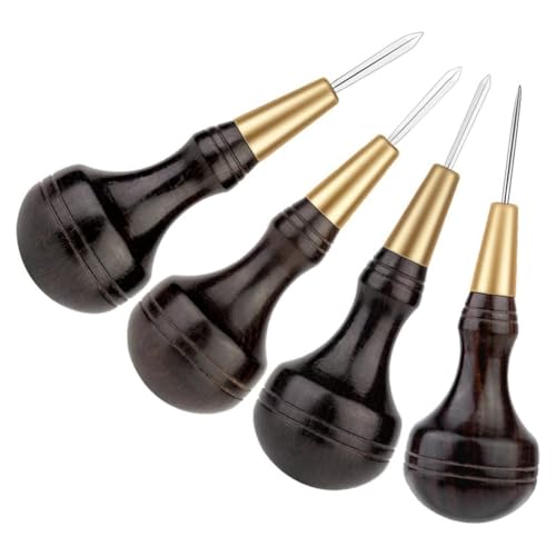 JNJOOD Handgemachte DIY Ahle aus Sandelholz mit Diamant Ahle aus Leder mit Diamant Kegel B von JNJOOD