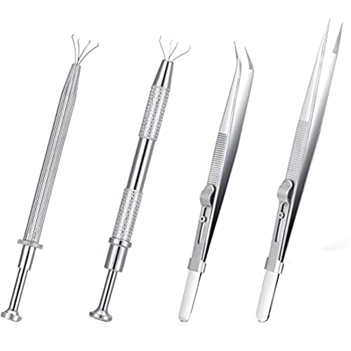 JNJOOD Mehrzweck-Pinzette Werkzeug für Schmuck Edelsteinhalter Pinzette für Schmuck mit Diamanten Set mit 4 extra Pinzetten von JNJOOD