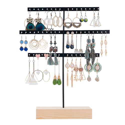JNJOOD Ohrringständer, einfach, schwarz, 3 Schichten, Ausstellungsständer für Ohrringe, Halsketten, Ringe, Schmuckständer, einfach zu bedienen JNJOOD Ohrringständer, einfach, schwarz, 3 Schichten, Ausstellungsständer für Ohrringe, Halsketten, Ringe, Schmuckständer, einfach zu bedienen von JNJOOD