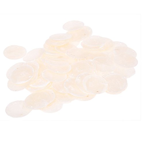 JNJOOD Perlenplatte 100 x Perlmutt Perle rund Shell 35 mm weiß von JNJOOD