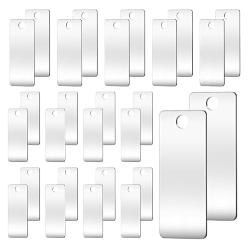 JNJOOD Rechteckiges Stempeln Blanks Metallstempel Blanks Hundeschilder aus Aluminium Etikett mit Loch für DIY Kunst Geschenke von JNJOOD
