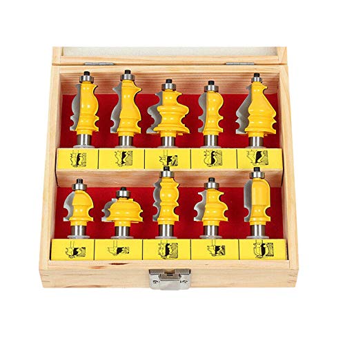 JNJOOD Router-Bit-Set für architektonisches Stanzen ein 10 Bit Set-1/2 Zoll - 16101 von JNJOOD