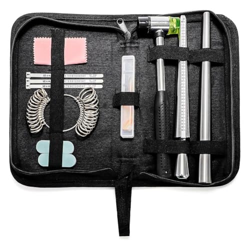 JNJOOD Schmuckringmesswerkzeuge, Ringreparaturstift, Poliertuch/Stange/Messer für die Schmuckherstellung, mit Tasche von JNJOOD
