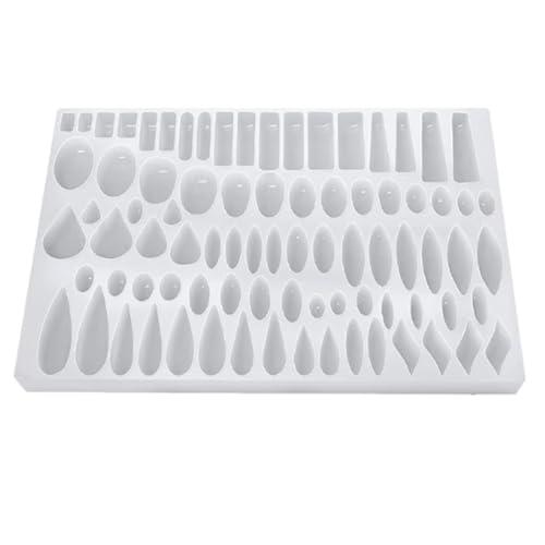 JNJOOD Silikonform für Ohrringe A mit 41 passenden Formen, UV-Harzform in rechteckiger Tropfenform, Form für die Schmuckherstellung Cabochon von JNJOOD