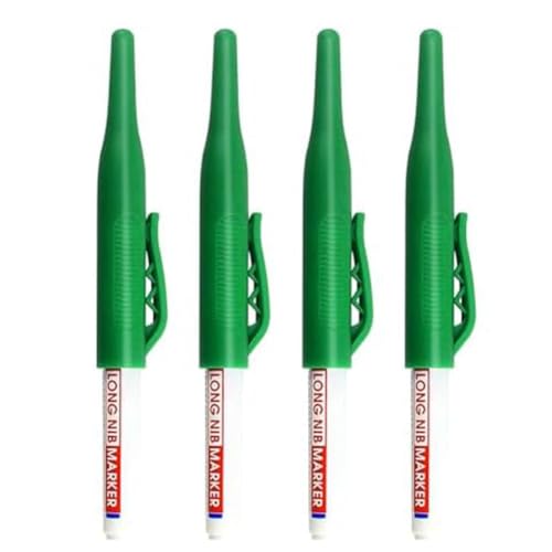 JNJOOD Tieflochmarker mit langem Kopf, Metallmarker für Stahl, wasserdichte Marker für Konstruktionen, Marker mit langer Spitze, Grün von JNJOOD