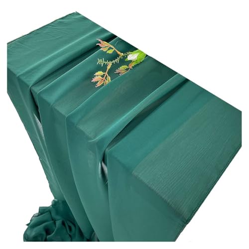 JNJOOD Tischdecke 30 x 300 cm, Tischdekoration für romantische Hochzeitsfeiern, Chiffon-Tischdecke, dunkelgrün von JNJOOD