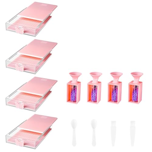 JNJOOD Trabricks Set mit 12 stapelbaren Tabletts für Diamantmalerei mit Deckel, Diamantmalerei-Set für Erwachsene für DIY-Arbeiten C von JNJOOD