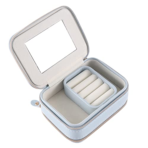 JNJOOD Tragbare Aufbewahrungsbox für Schmuck Organizer Display Schmuckschatulle für Reisen mit Reißverschluss Box Ohrringe Halskette Ringe Schmuckkästchen B von JNJOOD