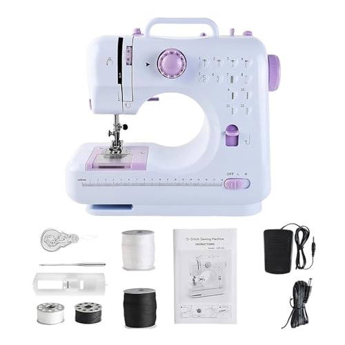 JNPGVTCD Crafting Mending Machine Doppelgeschwindigkeiten Reise-Nähmaschinen 12 eingebaute Stiche Kit mit Fußpedal für Anfänger einfach JNPGVTCD Crafting Mending Machine Doppelgeschwindigkeiten Reise-Nähmaschinen 12 eingebaute Stiche Kit mit Fußpedal für Anfänger einfach von JNPGVTCD
