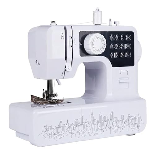 JNPGVTCD Mini-Nähmaschine, 2-Gang-Doppelfaden, tragbare elektrische Haushalts-Multifunktionsmaschine mit leichtem Schneider-Fußpedal (1602 Set) von JNPGVTCD