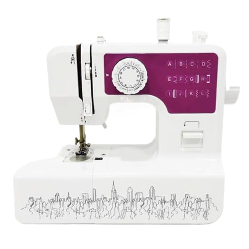 JNPGVTCD Nähmaschine, 12 Stiche, Mini, tragbar, für den Haushalt, Nachtlicht, Fußpedal, Nähen mit Zwei Fäden, elektrisch (lila mit Fuß) von JNPGVTCD