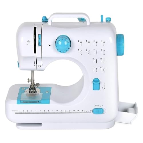 JNPGVTCD Tragbare Nähmaschine Blue 505, doppelte Geschwindigkeit, für Anfänger und Kinder, Nähen mit Rückwärtslauf, 12 integrierte Stiche JNPGVTCD Tragbare Nähmaschine Blue 505, doppelte Geschwindigkeit, für Anfänger und Kinder, Nähen mit Rückwärtslauf, 12 integrierte Stiche von JNPGVTCD