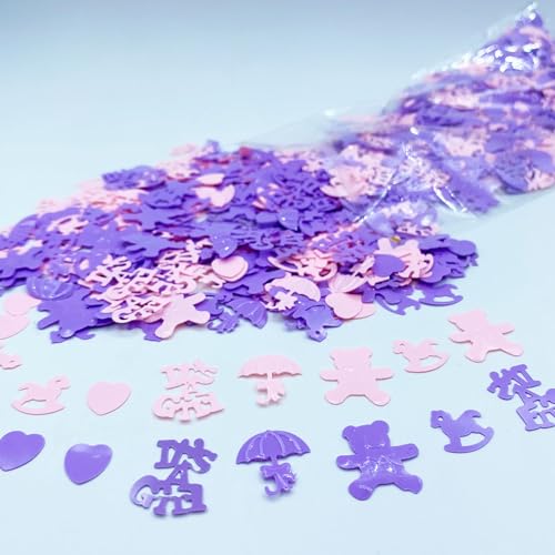 Konfetti für Mädchen, Pailletten, Tischkonfetti, Metallic-Folie, Streusel oder DIY für Babyparty, Geburtstagsparty, Gastgeschenke (It's a Girl) von JNSAXMI
