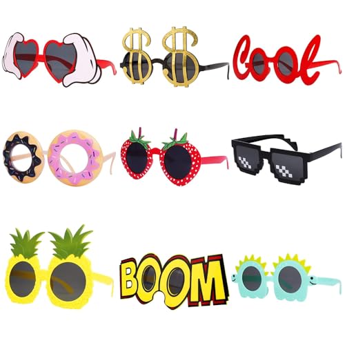 JOAASU 9 Stück Party Brille, Lustige Sonnenbrille, Party Sonnenbrillen, Lustige Hawaiianische Brillen, Witzige Sonnenbrillen, Neuheit Partybrillen für Kinder, Teenager und Erwachsene JOAASU 9 Stück Party Brille, Lustige Sonnenbrille, Party Sonnenbrillen, Lustige Hawaiianische Brillen, Witzige Sonnenbrillen, Neuheit Partybrillen für Kinder, Teenager und Erwachsene von JOAASU