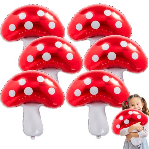 JOAOXOK 6 große Pilz-Ballons, Pilz-Party-Dekorationen, 78,9 cm, Pilz-Dekor-Folienballons, Pilzballon für Hochzeitsfeier, Waldpflanzen-Themenparty JOAOXOK 6 große Pilz-Ballons, Pilz-Party-Dekorationen, 78,9 cm, Pilz-Dekor-Folienballons, Pilzballon für Hochzeitsfeier, Waldpflanzen-Themenparty von JOAOXOK