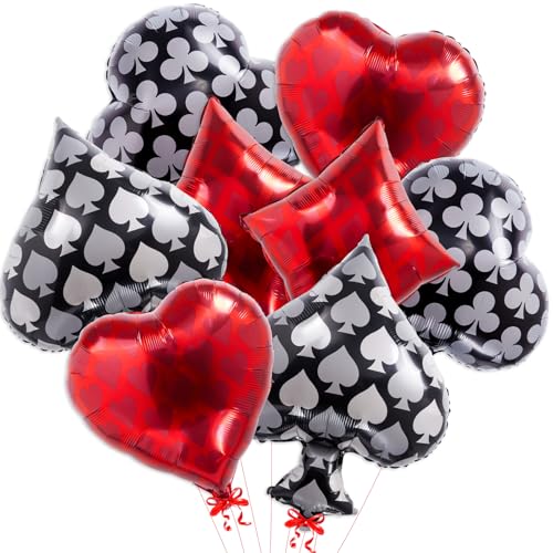 JOAOXOK Casino-Themen-Luftballons, 8 Stück, Casino-Party-Dekorationen, Spielkarten, Ballon für Las Vegas-Party, Casino-Nacht, Geburtstag, Poker-Events, Casino-Party-Dekorationen JOAOXOK Casino-Themen-Luftballons, 8 Stück, Casino-Party-Dekorationen, Spielkarten, Ballon für Las Vegas-Party, Casino-Nacht, Geburtstag, Poker-Events, Casino-Party-Dekorationen von JOAOXOK