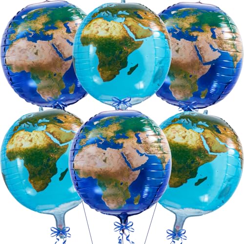 JOAOXOK Erdballons, 6 Stück, Folienballons, Partydekorationen, 55,9 cm großer Weltballon für Erde, Reisen, Abenteuer, Geburtstagsparty, Dekoration rund um die Welt JOAOXOK Erdballons, 6 Stück, Folienballons, Partydekorationen, 55,9 cm großer Weltballon für Erde, Reisen, Abenteuer, Geburtstagsparty, Dekoration rund um die Welt von JOAOXOK