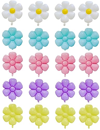 JOAOXOK Gänseblümchen-Luftballon-Set, 20 Stück, florale Aluminiumfolienballons für Hochzeit, Babyparty, Geburtstagsparty-Dekoration, wiederverwendbare und langlebige Bogengirlande in 5 Farben (20) JOAOXOK Gänseblümchen-Luftballon-Set, 20 Stück, florale Aluminiumfolienballons für Hochzeit, Babyparty, Geburtstagsparty-Dekoration, wiederverwendbare und langlebige Bogengirlande in 5 Farben (20) von JOAOXOK