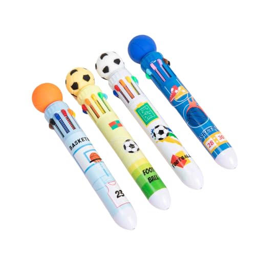 Mehrfarbig Stifte,Mehrfarbige Kugelschreiber Versenkbare Kugelschreiber 4 Pack 10-in-1 Roller Ball Color Kugelschreiber für Office School Supplies Studenten Kinder Geschenk,Süßes Cartoon-Fußball Mehrfarbig Stifte,Mehrfarbige Kugelschreiber Versenkbare Kugelschreiber 4 Pack 10-in-1 Roller Ball Color Kugelschreiber für Office School Supplies Studenten Kinder Geschenk,Süßes Cartoon-Fußball von JOBAODAN