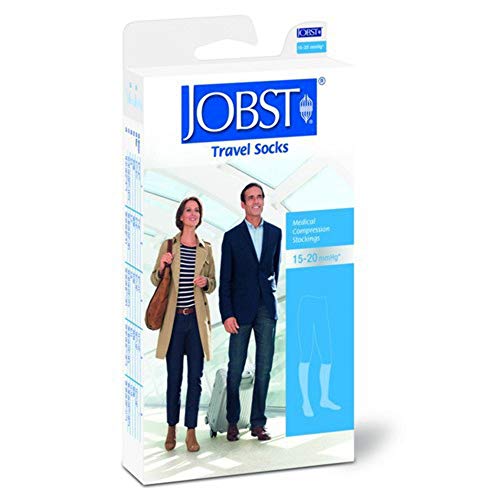 JOBST Travel Reisestrümpfe für Damen und Herren - hilft, Reisethrombosen vorzubeugen - weich, atmungsaktiv dank 33% Baumwollanteil, Beige, Size 4 von JOBST