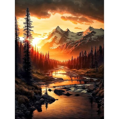 JOCARALY Diamond Painting Landschaft, Berg Diamond Painting Erwachsene Diamant Painting Bilder Für Heimdekoration Geschenke,30x40cm von JOCARALY