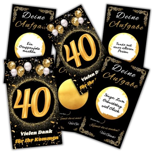 JOCERO – 40. Geburtstag Rubbelkarten für Erwachsene, 15 Selbstausfüllbare Rubbelkarten – Lustiges Partyspiel mit Aufgaben, Mutproben & Jubiläumsspiel, Geschenkidee für Gäste JOCERO – 40. Geburtstag Rubbelkarten für Erwachsene, 15 Selbstausfüllbare Rubbelkarten – Lustiges Partyspiel mit Aufgaben, Mutproben & Jubiläumsspiel, Geschenkidee für Gäste von JOCERO